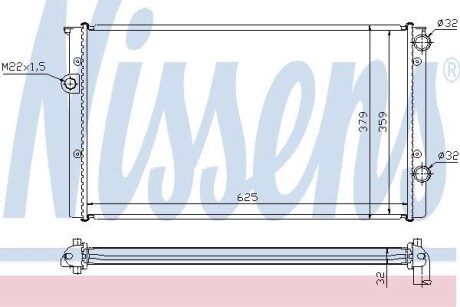 Радіатор охолодження VW GOLF III (1H) (91-) 1.9 D - NISSENS 652461