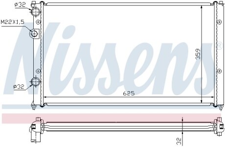 Радиатор, охлаждение двигателя - (1HM121253D, 6K0121253AA, 6K0121253L) NISSENS 652551 (фото 1)