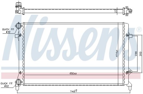 Радиатор, охлаждение двигателя - (1K0121251AL, 1K0121251AN, 1K0121251BL) NISSENS 65277