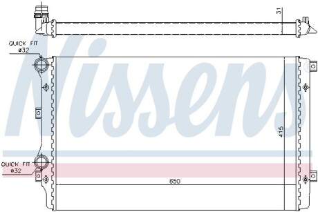 Радіатор охолодження First Fit - (1K0121253H, 5K0121253D, 5KD121253B) NISSENS 65280A