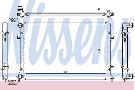 Радиатор vag a3/passat/superb 2.5-3.2fsi 08- - (1K0121251K, 1K0121253K, 1K0121345AS) NISSENS 65307