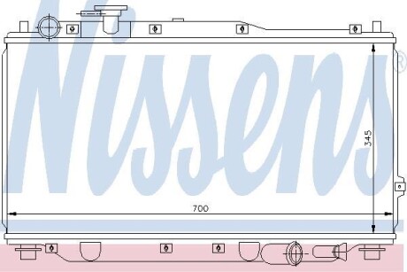 Радиатор, охлаждение двигателя - (0K2A115200B, 0K2A115200C, 0K2A115200D) NISSENS 66604