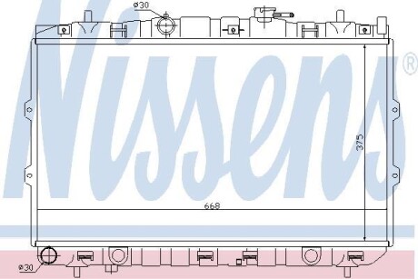 Радиатор, охлаждение двигателя - (s253102F040, 253102F061, 253102F000) NISSENS 66648