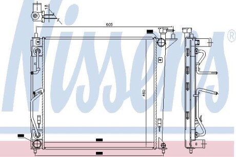 Радіатор охолодження HYUNDAI TUCSON / KIA SPORTAGE III (09-) (ст. номер 675022) - NISSENS 66763