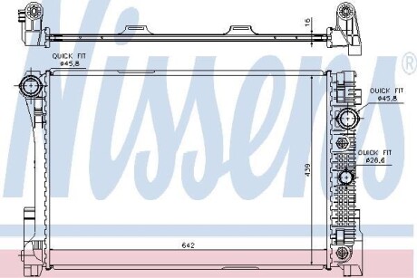 Радіатор охолодження MERCEDES C-CLASS W 204 (07-) C 180 KOMPRESSOR - NISSENS 67161