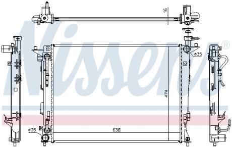 Фото 3 - Радіатор охолодження NISSENS 67466
