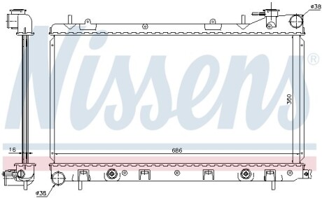 Радиатор, охлаждение двигателя - (45111AS001, 45111SA001, 45111SA002) NISSENS 67728