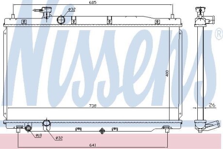 Радіатор охолоджування - (19010RZPG01) NISSENS 681386