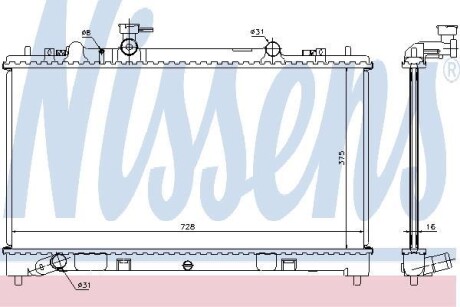 Радиатор, охлаждение двигателя - (l3R415200B, L3R415200C, L3R415200D) NISSENS 68509