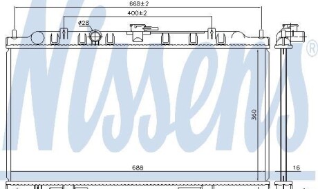 Радиатор, охлаждение двигателя - NISSENS 68740