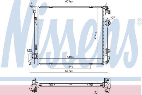 Радіатор охолодження - ((214104EB0A, 214104EB1A)) NISSENS 68786