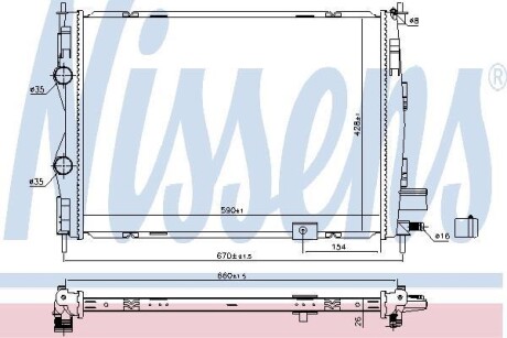 Теплообменник - (21410BR40A, 21400BR40A) NISSENS 68811