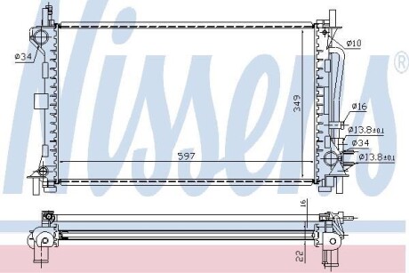 Радіатор кондиціонера - ((2S418C342BD, 1313930, 1333895, 1347430, 2S418C342BA)) NISSENS 69244