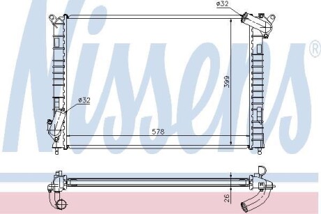 Радиатор, охлаждение двигателя - (1475554, 17101475554, 17117541091) NISSENS 69701A