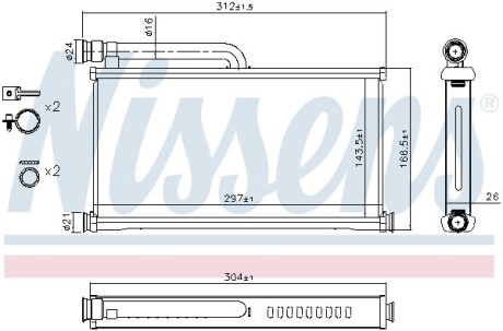 Радіатор опалювача салону - (4F0820031C, 4F0820031A) NISSENS 70233