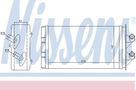 Теплообменник, отопление салона - (7647938, 7685154, 98600048) NISSENS 71449