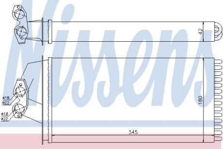 Теплообменник, отопление салона - (0038350001, A0038350001) NISSENS 72036