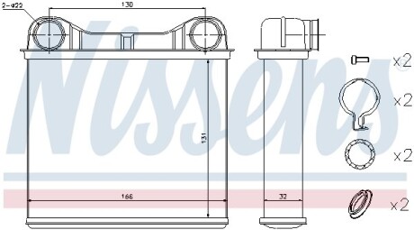 Радиатор печки Mercedes-Benz GL W164 (06-) Rear AC 350-450-500-320-420-450 CDI - NISSENS 72049