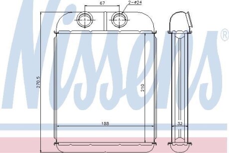 Теплообменник, отопление салона - NISSENS 73467