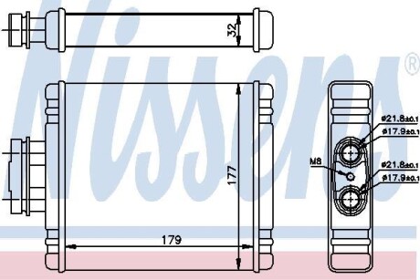 Теплообменник, отопление салона - (6Q0819031, 6Q0819033, 6Q0819093) NISSENS 73654