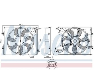 Вентилятор радіатора (з корпусом) RENAULT GRAND SCENIC IV, MEGANE IV, SCENIC IV, TALISMAN 1.2-1.8 06.15- - NISSENS 850050