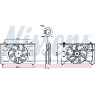 Вентилятор радіатора охолодження - (253801G050, 253801G051) NISSENS 850053
