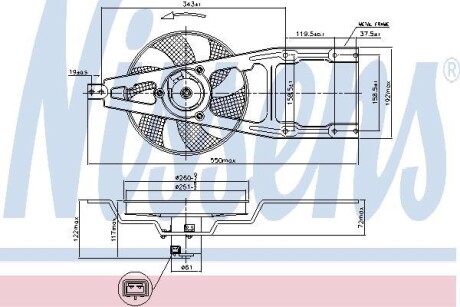 Вентилятор, охлаждение двигателя - (46400256, 46411378, 46412117) NISSENS 85139