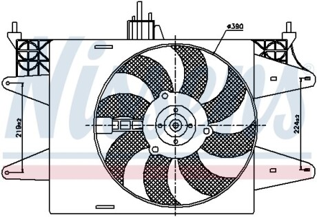 Вентилятор радіатора FIAT DOBLO (119, 223) (01-) - NISSENS 85572