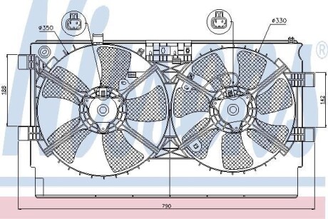 Вентилятор охолодження радіатора - (1355A093, 1355A095, 1355A131) NISSENS 85635