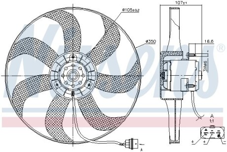 Вентилятор радіатора Audi; Seat; Skoda; VW - (1J0959455, 1J0959455E, 6E0959455A) NISSENS 85725