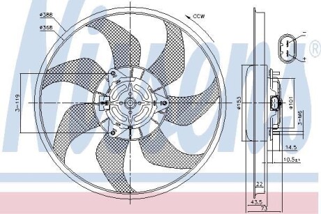 Вентилятор - (1341394, 1341390, 51797135) NISSENS 85776