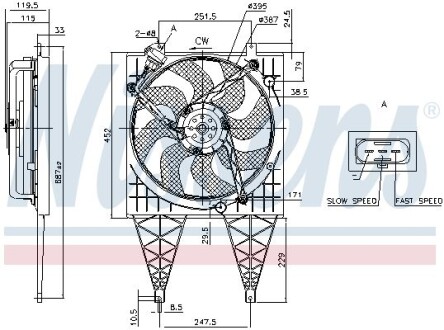 Wentylator chгod seat ibiza 08-/seat toledo 12-/skoda fabia /rapid 1,0-1,9d 14- - (6Q0959455AD, 6R0959455C) NISSENS 85797