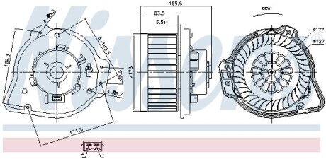 Вентилятор салону - NISSENS 87020