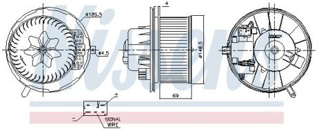 Вентилятор салону - (1KD820015, 1KD820015A, 1KD820015F) NISSENS 87762