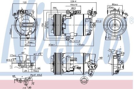 Компрессор - (92600JD000, 8200356576, 8200669284) NISSENS 890015