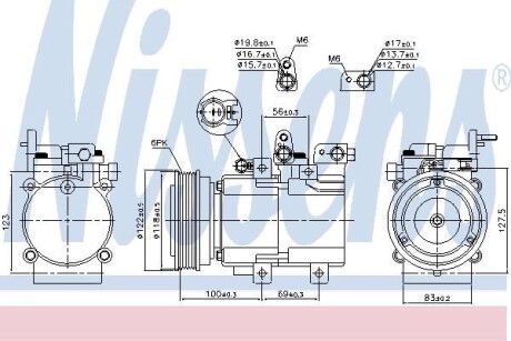 Компресор кондиціонера First Fit - (977012E200, 9770138170, 977012D400) NISSENS 890130