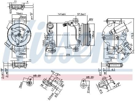 Компрессор - (cv6119d629fb, 1766288, 1807410) NISSENS 890215 (фото 1)