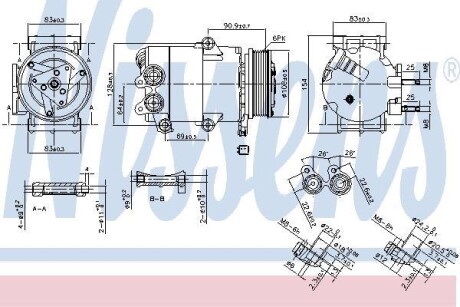 Компрессор - (1785211, AV6N19D629AB, AV6N19D629AA) NISSENS 890216