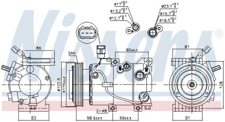 Компресор кондиціонера First Fit - (977012Y100) NISSENS 890229