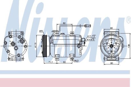 Компрессор, кондиционер - (0000071721746, 60602694, 71721745) NISSENS 89029