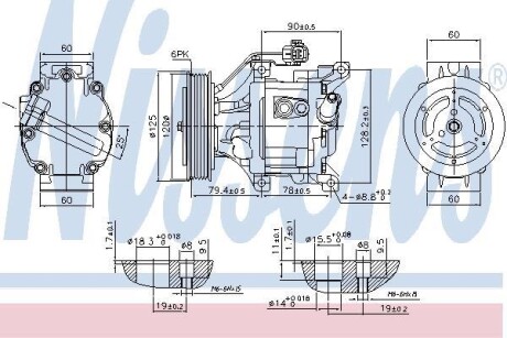 Компрессор - (8831002340, 883101A620, 8831002270) NISSENS 890323 (фото 1)