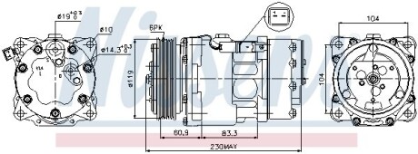 Компресор кондиціонера First Fit - (9646416780, 6453TE, 6453QV) NISSENS 89032