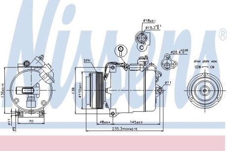 Компресор кондиціонера First Fit - (64526904014, 64526904018, 64526910458) NISSENS 89034