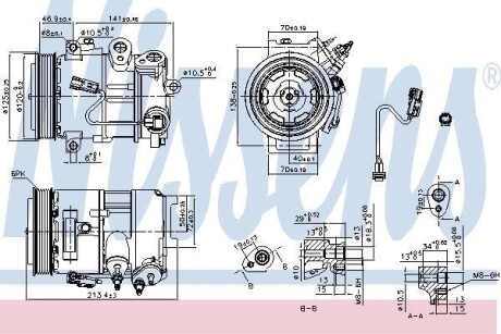 Компресор кондиціонера First Fit - (55111610AA, 55111610AB, 55111610AC) NISSENS 890375