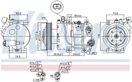 Компресор кондиціонера - ((977013Z300)) NISSENS 890423
