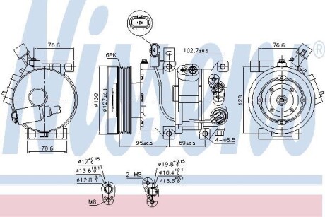 Компресор кондиціонера - ((977013Z100)) NISSENS 890425