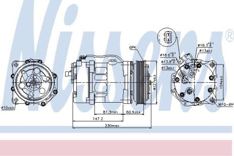 Компресор кондиціонера First Fit - (2D0820805, 701820805Q, 701820805R) NISSENS 89044