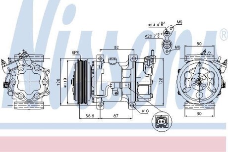 Компресор кондиціонера First Fit - (6453FR, 6453GZ, 6453JL) NISSENS 89053