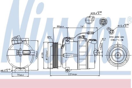 Компресор кондиціонера AUDI, SKODA, VW - (4B0260805B, 4B0260805BX, 4B3260805) NISSENS 89054