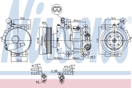 Компресор кондиціонера - ((977013Z000, 977013Z001)) NISSENS 890562